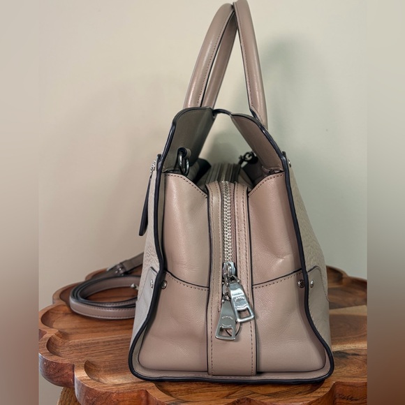 Coach Mercer Satchel 30 Metallic Taupe Convertible Crossbody Taupe 57690 EUC - Picture 11 of 16